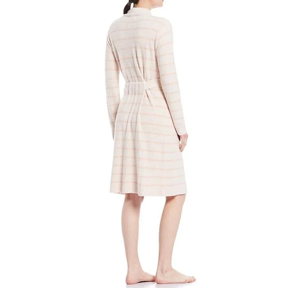 BAREFOOT DREAMS Pink Tonal Stripe CozyChic Lite Bathrobe for Women's L/XL NWT